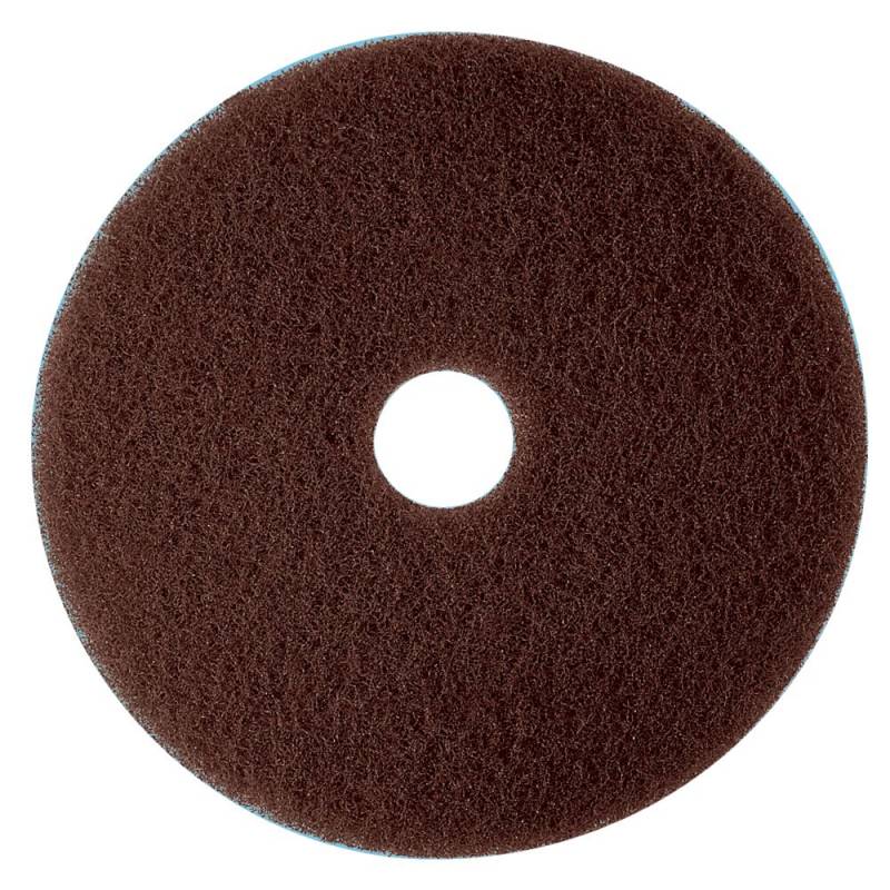 Gulvrondel, 3M Scotch-Brite, 17", &Oslash;432mm, brun, 85 mm, polyester, til fjernelse af polish og opskuring *Denne vare tages ikke retur*