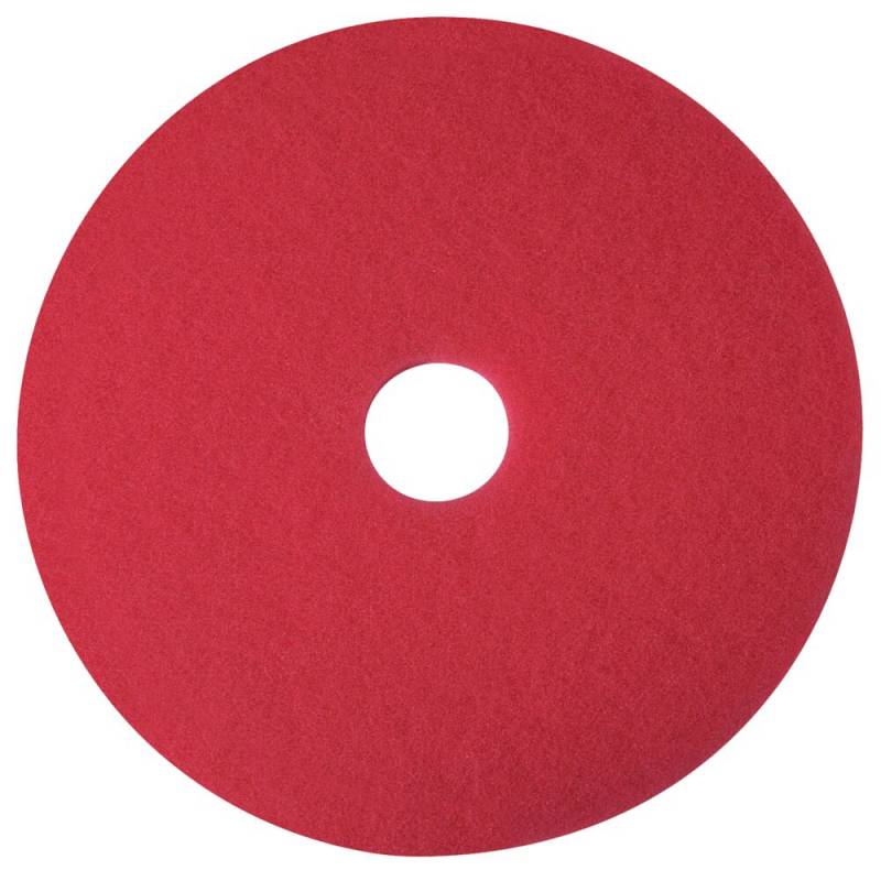 Gulvrondel, 3M Scotch-Brite, 12", &Oslash;305mm, r&oslash;d, 85 mm, polyester, til daglig reng&oslash;ring