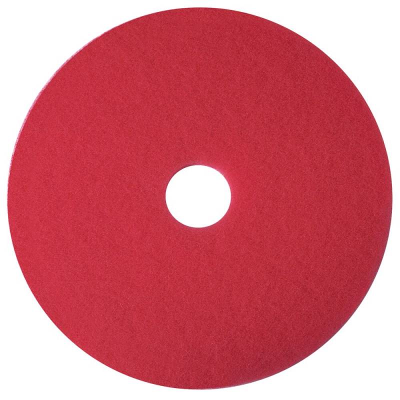 Gulvrondel, 3M Scotch-Brite, 20", &Oslash;505mm, r&oslash;d, 85 mm, polyester, til daglig reng&oslash;ring