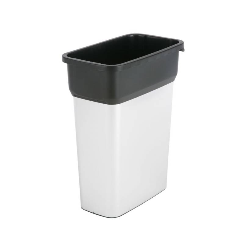 Affaldsspand, Vileda Geo, s&oslash;lv, plast, 55 l, med sort top, sikret mod fingeraftryk, til kildesortering *Denne vare tages ikke retur*