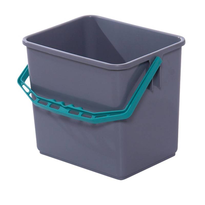 Inventarspand, Tina Trolleys, 240x190x220mm, 6 l, gr&aring;, PP, med gr&oslash;n hank, 6 ltr. *Denne vare tages ikke retur*