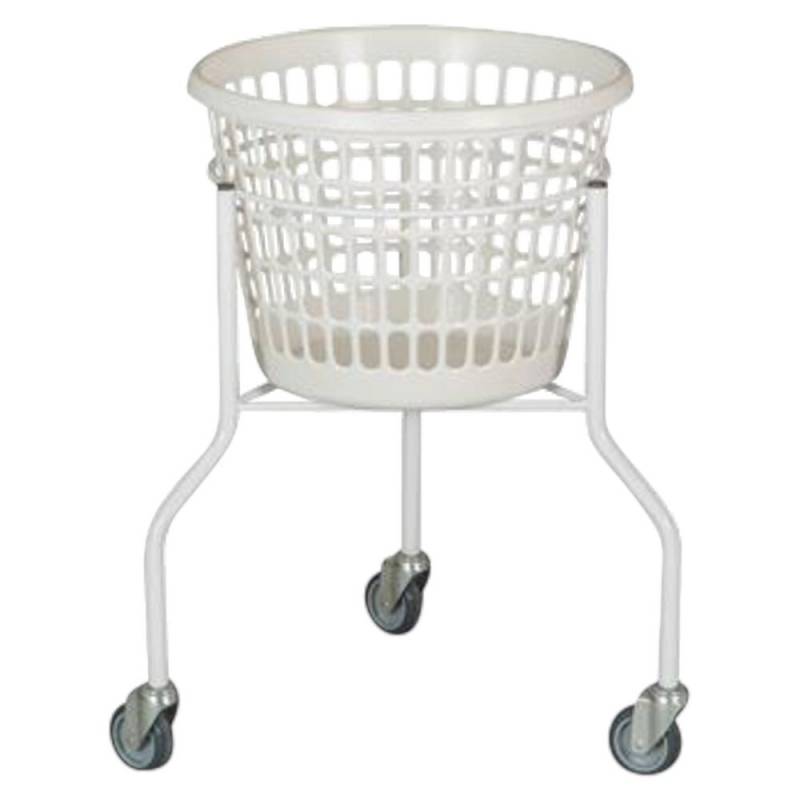 Vaskerivogn, 530x530x700mm, 32 l, hvid, plast/pulverlakeret st&aring;l/gummi, med 3 hjul, rund *Denne vare tages ikke retur*