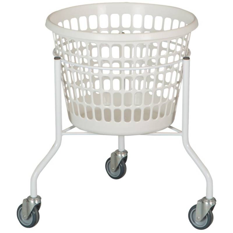 Vaskerivogn, 530x530x600mm, 32 l, hvid med 3 hjul, rund *Denne vare tages ikke retur*