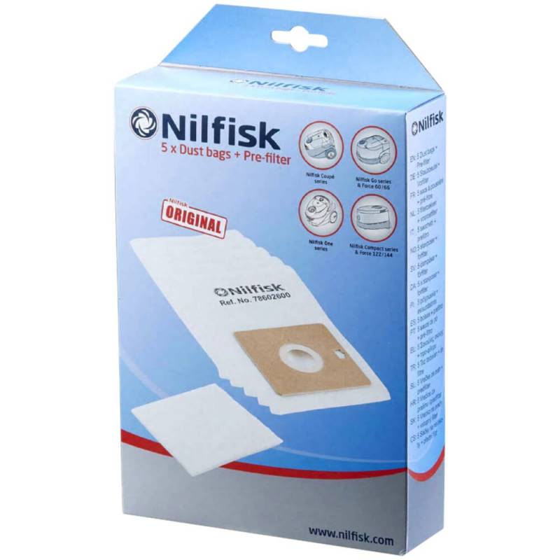 St&oslash;vsugerposer, Nilfisk, COUPE, NEO, hvid, mikrofiber, 1-rums, 2,1 l *Denne vare tages ikke retur*