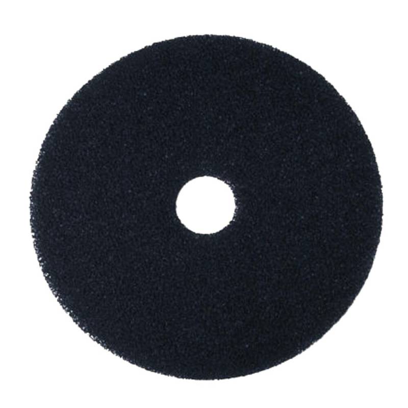 Gulvrondel, 3M Scotch-Brite, Scotch-Brite, 16", &Oslash;406mm, sort, 85 mm, polyester, til grovere reng&oslash;ring og v&aring;dskuring