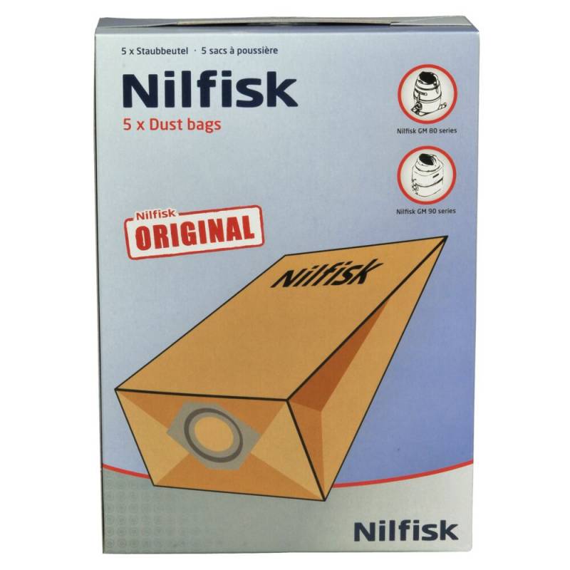 St&oslash;vsugerposer, Nilfisk, GM80, brun, papir, 1-rums, 6,25 l *Denne vare tages ikke retur*