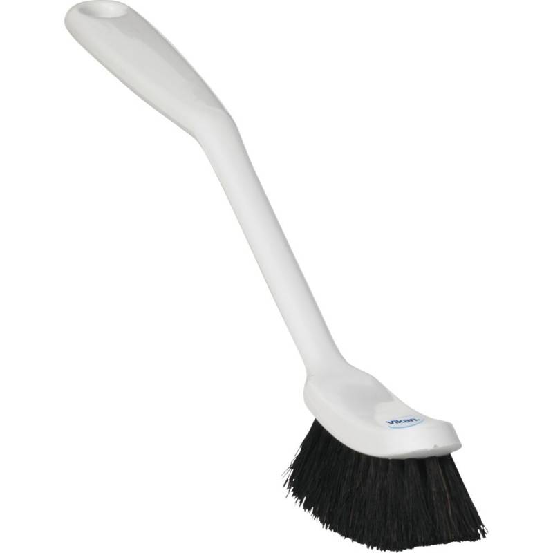 Opvaskeb&oslash;rste, Vikan, 28x5x5cm, hvid, h&aring;r/PP, medium, 88% genanvendt plast