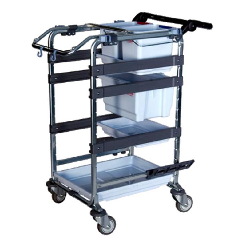 Reng&oslash;ringsvogn, Vileda Origo 500 H, 77x58x105cm, gr&aring;, pulverlakeret st&aring;l, til fugtsystem, med tilbeh&oslash;r, f&aelig;rdigmonteret *Denne vare tages ikke retur*