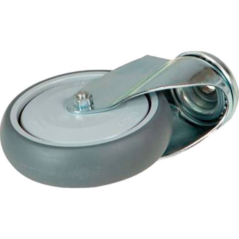 Hjul, Tina Trolleys, 32mm, &Oslash;125mm, gr&aring;, TPE gummi/PP, uden bremse, drejeligt *Denne vare tages ikke retur*