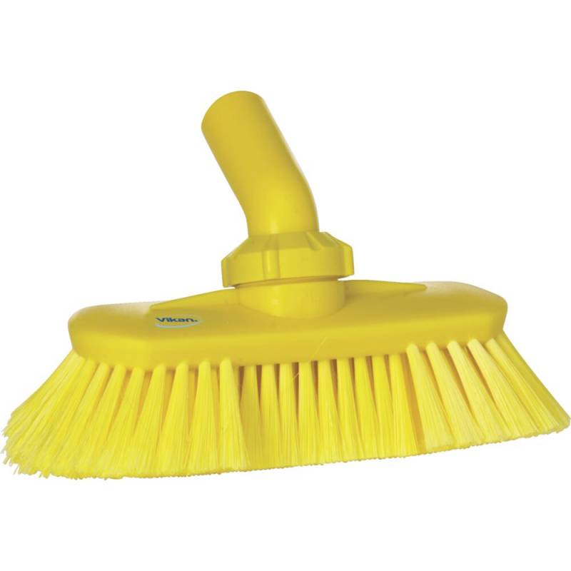 Drejeledsb&oslash;rste, med vandgenneml&oslash;b, Vikan, gul, polyester/PP/rustfrit st&aring;l, 24 cm, bl&oslash;d, spaltet *Denne vare tages ikke retur*