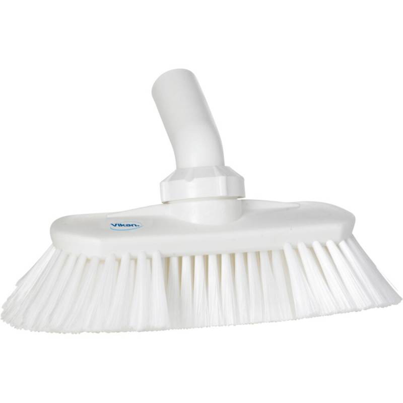 Drejeledsb&oslash;rste, med vandgenneml&oslash;b, Vikan, hvid, polyester/PP/rustfrit st&aring;l, 24 cm, bl&oslash;d, spaltet