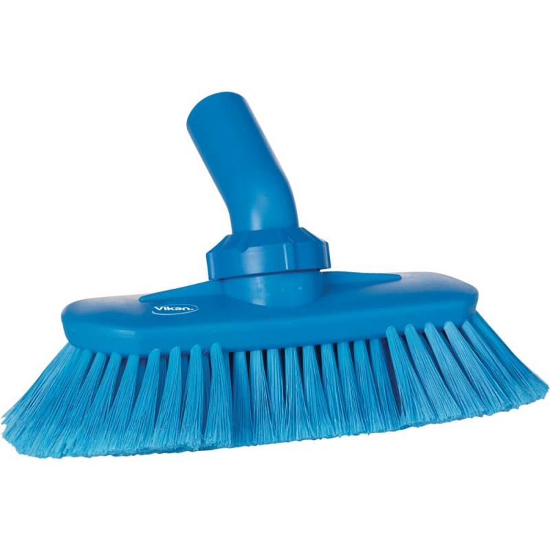 Drejeledsb&oslash;rste, med vandgenneml&oslash;b, Vikan, bl&aring;, polyester/PP/rustfrit st&aring;l, 24 cm, bl&oslash;de b&oslash;rsteh&aring;r, spaltet