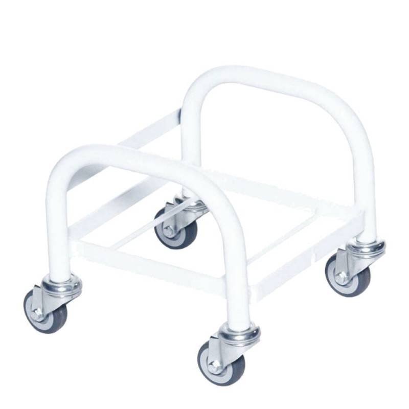 Dunkvogn, Tina Trolleys, 245x255x230mm, hvid, pulverlakeret st&aring;l/rustfrit st&aring;l, til 10-12 kg dunke *Denne vare tages ikke retur*