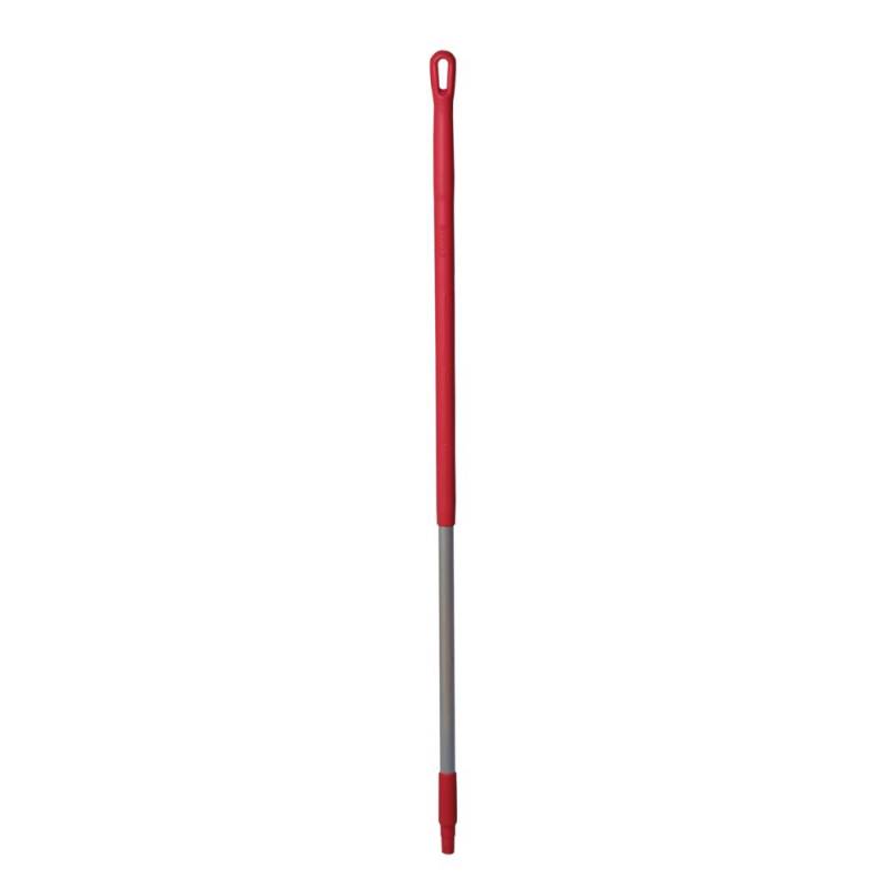 Skaft, med gevind, Vikan, 131cm, &Oslash;3,1cm, r&oslash;d, aluminium/PP *Denne vare tages ikke retur*