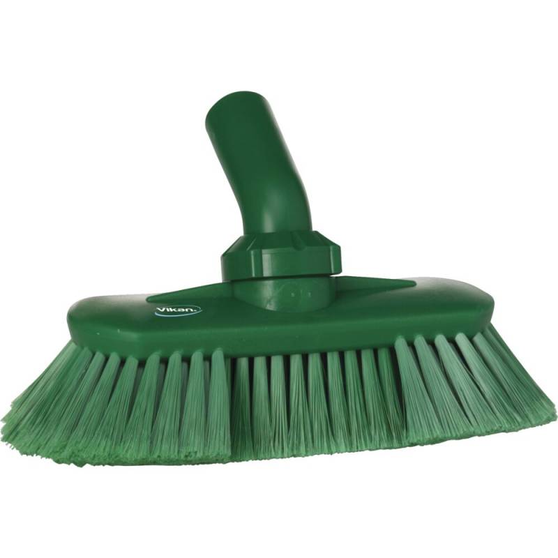 Drejeledsb&oslash;rste, med vandgenneml&oslash;b, Vikan, gr&oslash;n, polyester/PP/rustfrit st&aring;l, 24 cm, bl&oslash;d, spaltet *Denne vare tages ikke retur*