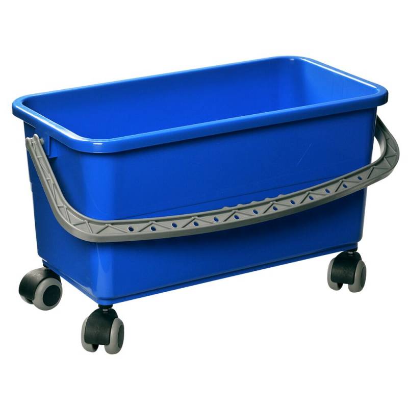 Moppeboks, Tina Trolleys, 600x310x350mm, 22 l, bl&aring;, plast/PP, med hank og hjul