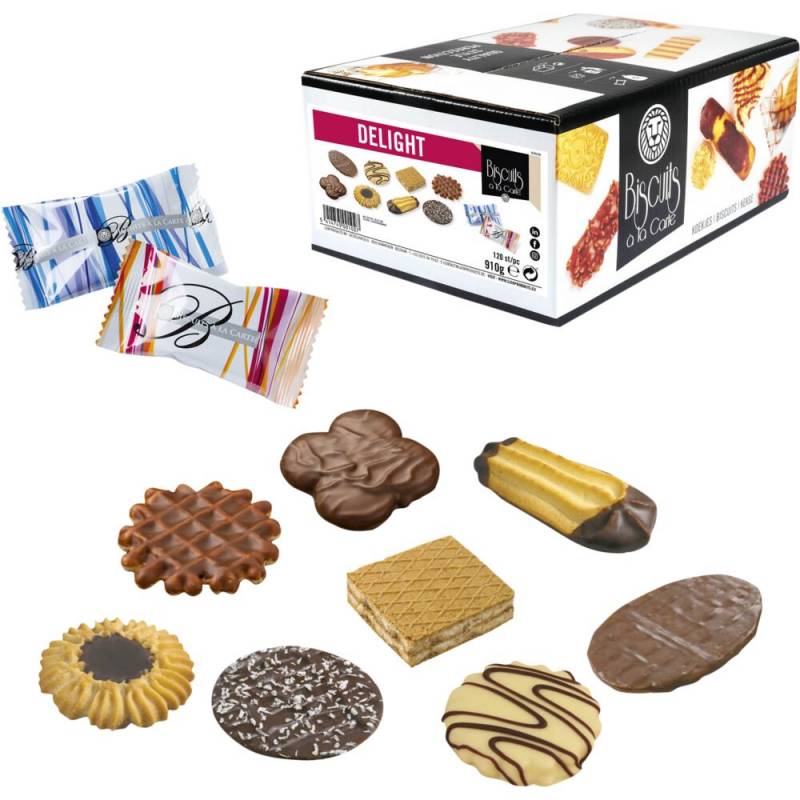 Sm&aring;kager, Delight Mix, enkeltindpakket, 120 stk., 810 g