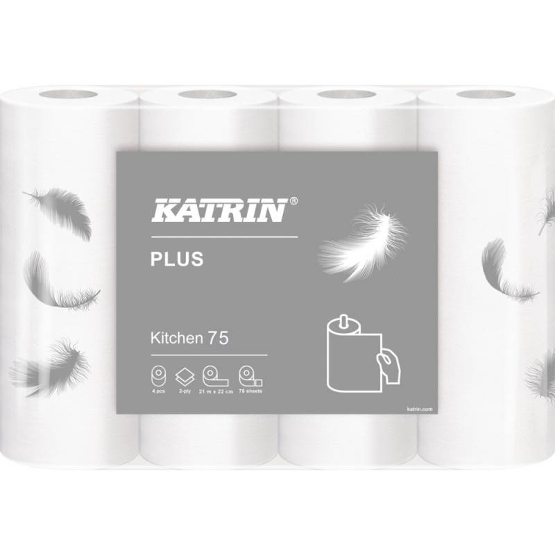 K&oslash;kkenrulle, Katrin Plus, 2-lags, 21m x 22cm, &Oslash;10,8cm, hvid, nyfiber