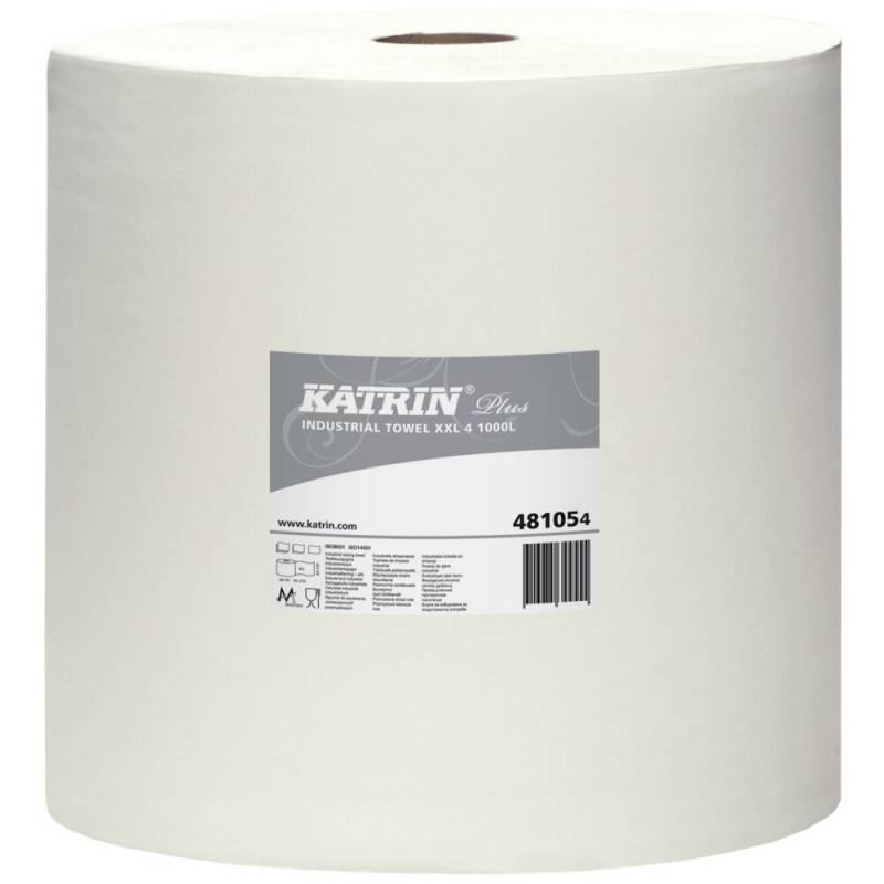 V&aelig;rkstedsrulle, Katrin Plus, 4-lags, 360m x 38cm, &Oslash;36cm, hvid, nyfiber *Denne vare tages ikke retur*