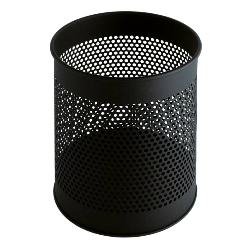 Papirkurv, V-Part, sort, st&aring;l, 15 l *Denne vare tages ikke retur*