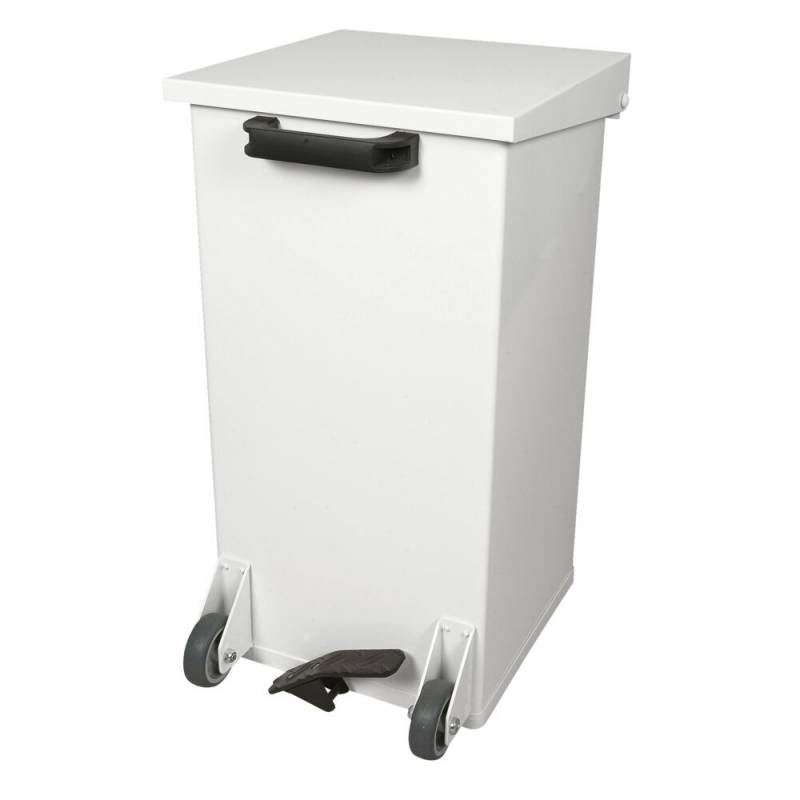 Pedalspand, Carro-Line Mobile Carro-Kick, hvid, epoxylakeret aluminium, 110 l, med soft close l&aring;g, ildd&aelig;mpende