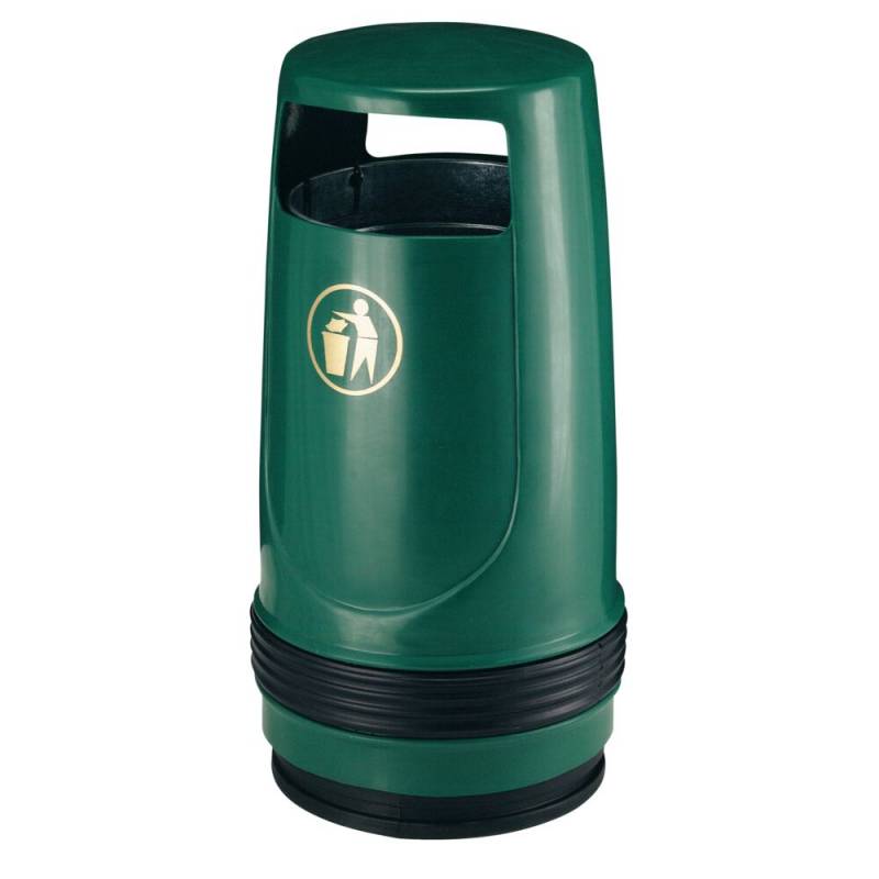 Affaldsspand, Merlin, gr&oslash;n, PP, 90 l, udend&oslash;rs, med inderspand i metal, n&oslash;gle, UV-resistent, til tungt affald og udend&oslash;rs, forberedt til jordmontering inkl. materiale til montering *Denne vare tages ikke retur*