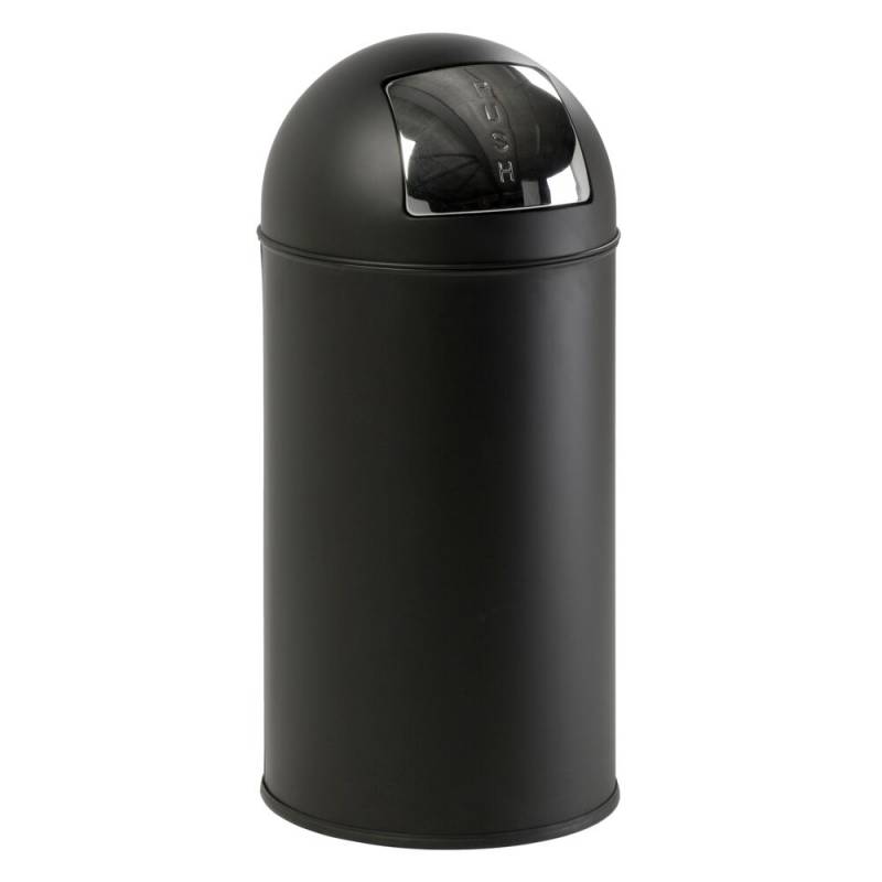 Affaldsspand, EKO, sort mat, metal, 40 l, inderspand i metal, med push l&aring;g, ildd&aelig;mpende