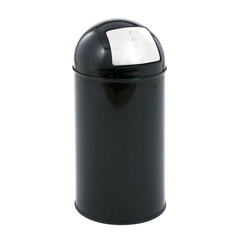 Affaldsspand, EKO, sort, metal, 40 l, inderspand i metal, med push l&aring;g, ildd&aelig;mpende *Denne vare tages ikke retur*