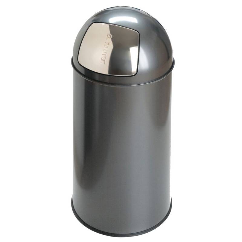 Affaldsspand, EKO, gr&aring;, metal, 40 l, inderspand i metal, med push l&aring;g, ildd&aelig;mpende *Denne vare tages ikke retur*