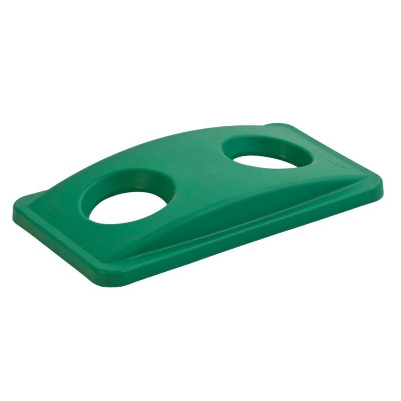 L&aring;g, Rubbermaid Slim Jim, gr&oslash;n, PE, med 2 huller, til kildesortering af flasker, d&aring;ser og kopper/glas *Denne vare tages ikke retur*