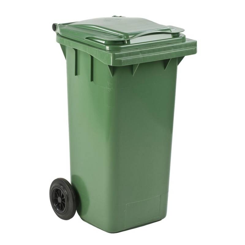 Affaldscontainer, ESE, gr&oslash;n, HDPE/plast, 120 l, UV-resistent, til tungt affald og udend&oslash;rs *Denne vare tages ikke retur*