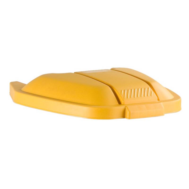 L&aring;g, Rubbermaid, 56x51,5x8cm, gul, plast, til tohjulet container, til kildesortering *Denne vare tages ikke retur*