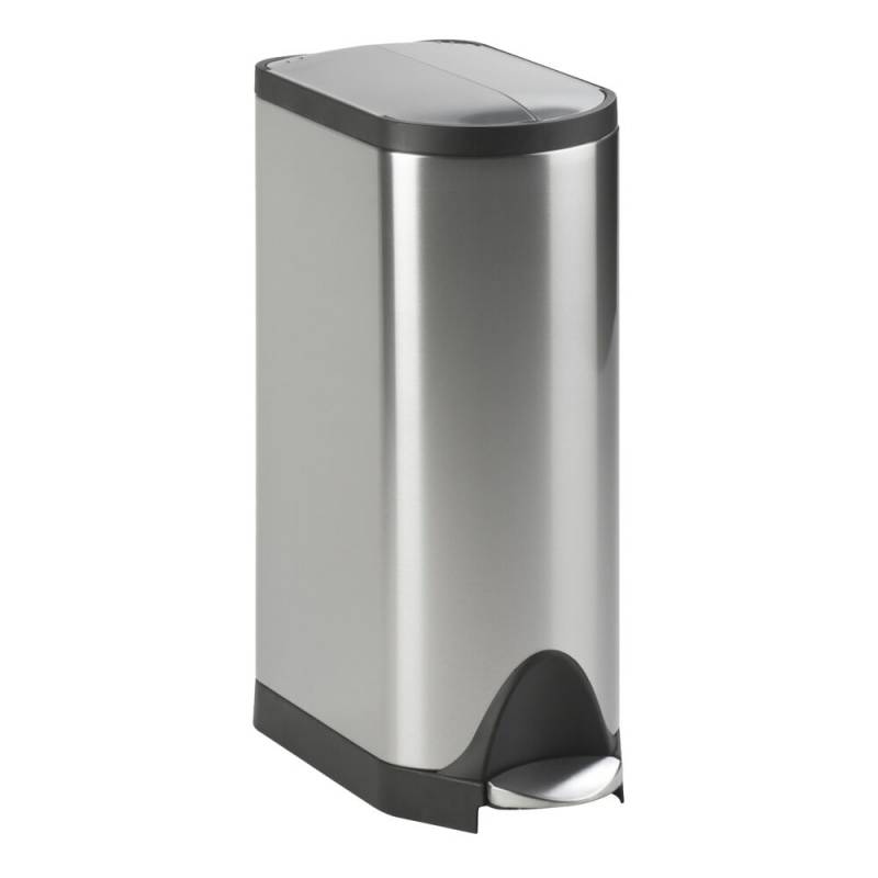 Pedalspand, Simplehuman, st&aring;l mat, rustfrit st&aring;l, 45 l, med inderspand i plast, og soft close l&aring;g, sikret mod fingeraftryk