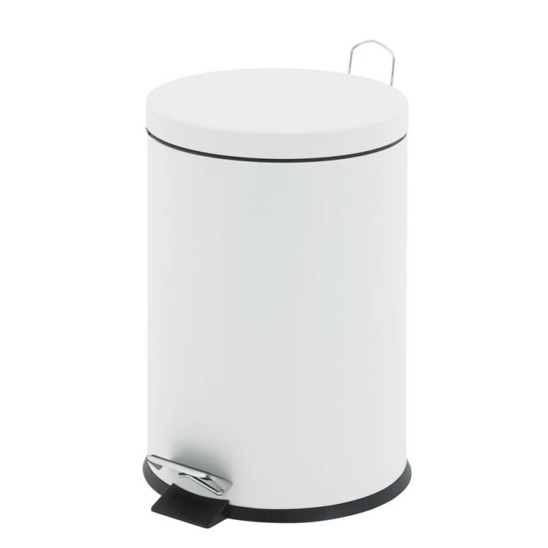 Pedalspand, V-Part, hvid, st&aring;l, 3 l, med inderspand i plast