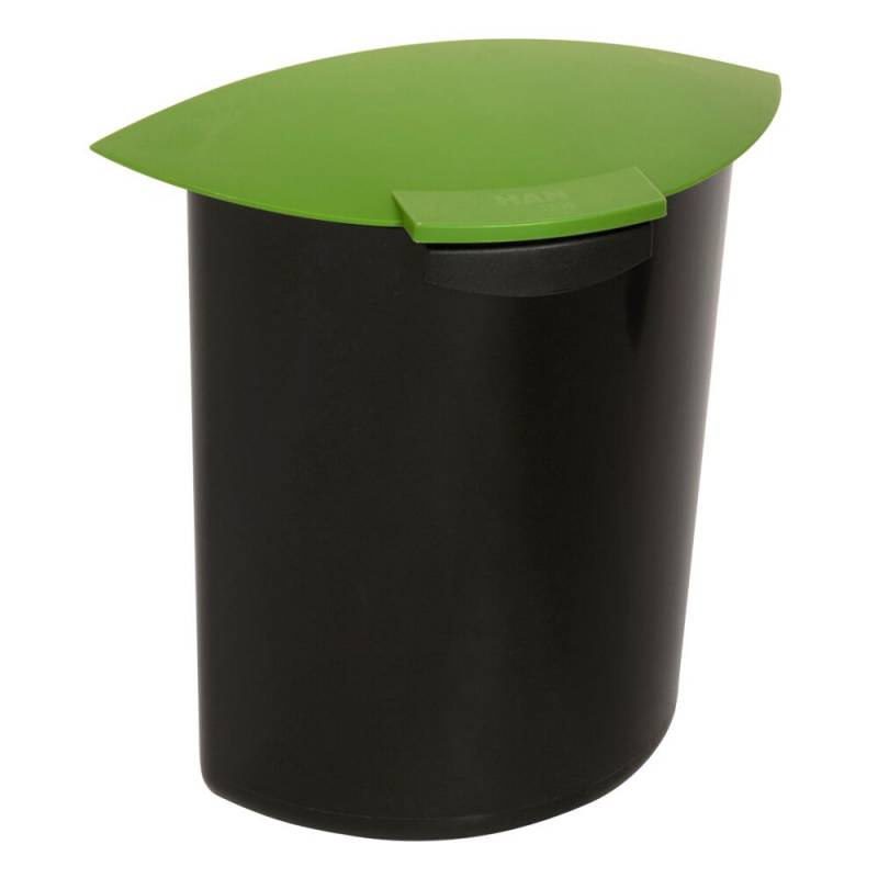 Indsats, V-Part, gr&oslash;n, plast, 6 l, med l&aring;g, til rund papirkurv, kildesortering