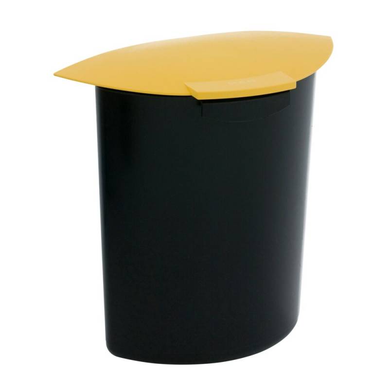 Indsats, V-Part, gul, plast, 6 l, med l&aring;g, til rund papirkurv, kildesortering *Denne vare tages ikke retur*
