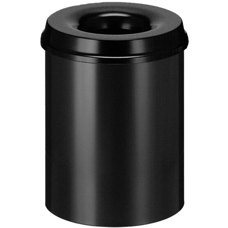 Affaldsspand, brandh&aelig;mmende, V-Part, sort, pulverlakeret st&aring;l, 15 l, brandsikker *Denne vare tages ikke retur*