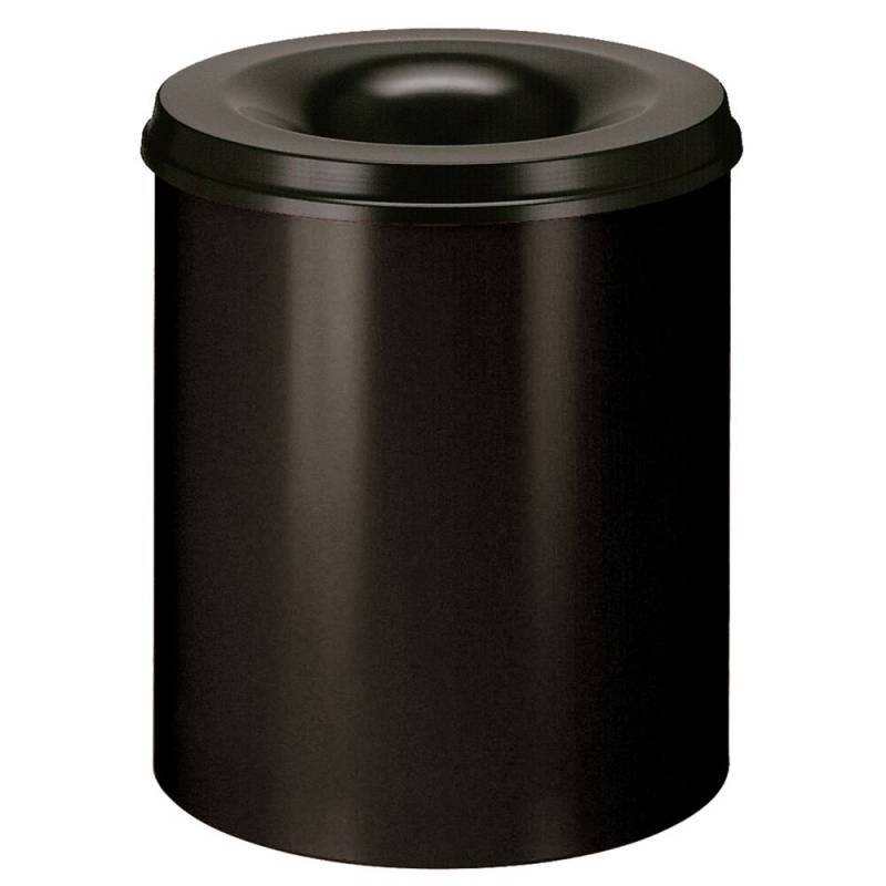 Affaldsspand, brandh&aelig;mmende, V-Part, sort, pulverlakeret st&aring;l, 80 l, brandsikker *Denne vare tages ikke retur*
