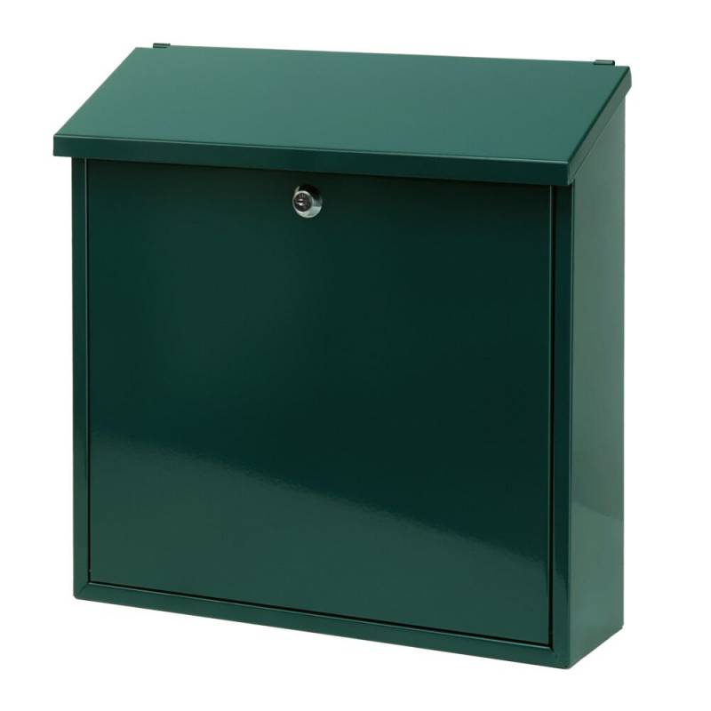 Postkasse, Malagan, 11,5x37x37cm, gr&oslash;n, pulverlakeret st&aring;l *Denne vare tages ikke retur*