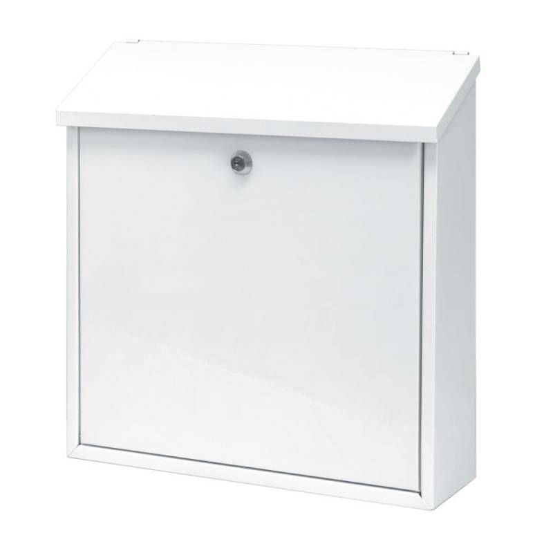 Postkasse, Malagan, 11,5x37x37cm, hvid, pulverlakeret st&aring;l *Denne vare tages ikke retur*