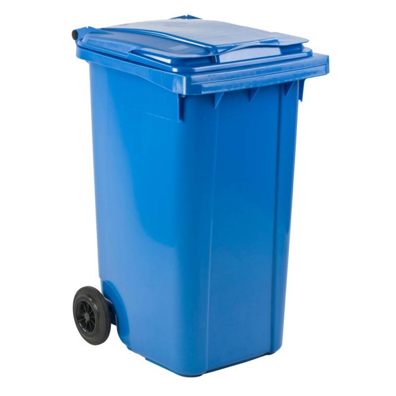 Affaldscontainer, ESE, bl&aring;, HDPE/plast, 240 l, UV-resistent, til tungt affald og udend&oslash;rs *Denne vare tages ikke retur*
