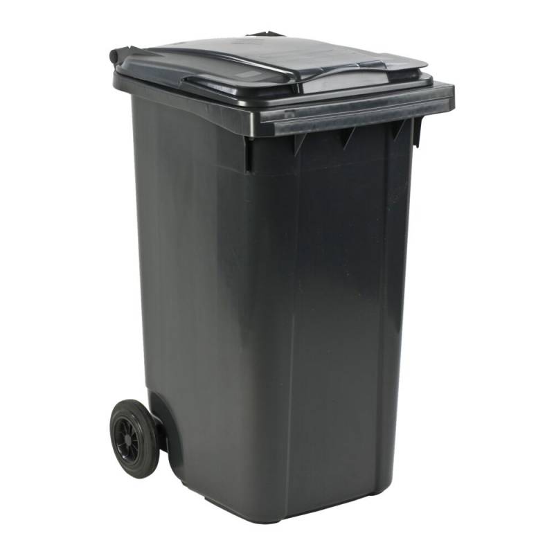 Affaldscontainer, ESE, gr&aring;, HDPE/plast, 240 l, UV-resistent, til tungt affald og udend&oslash;rs *Denne vare tages ikke retur*