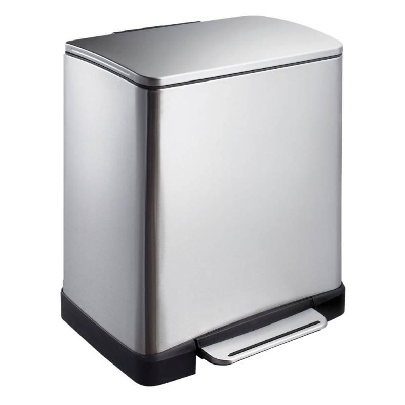 Pedalspand, EKO E-cube, st&aring;l mat, rustfrit st&aring;l, 20 l, plast inderspand, soft close, fingeraftryksfri *Denne vare tages ikke retur*