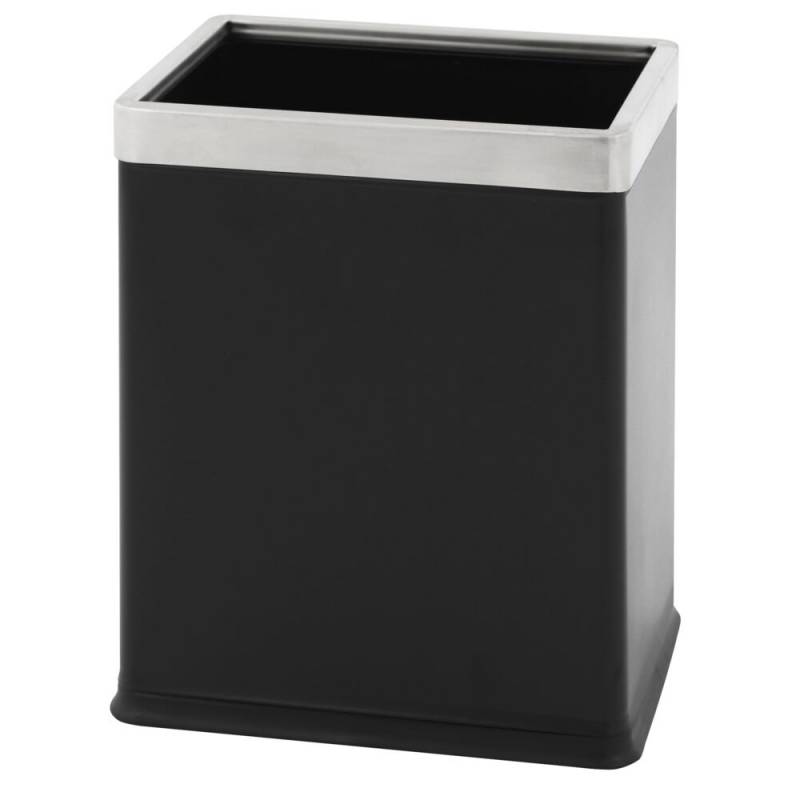 Papirkurv, sort, pulverlakeret st&aring;l, 10 l, metal inderspand, ildd&aelig;mpende *Denne vare tages ikke retur*