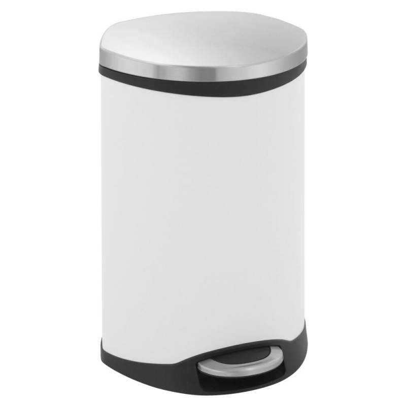 Pedalspand, EKO Shell-bin, hvid, pulverlakeret st&aring;l, 18 l, m. plast inderspand og soft close l&aring;g *Denne vare tages ikke retur*