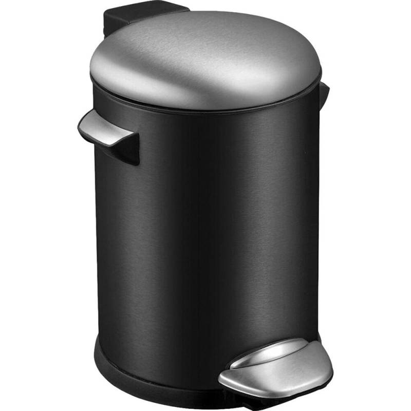 Pedalspand, EKO Belle Deluxe, sort, pulverlakeret st&aring;l, 3 l, med inderspand i plast, og soft close l&aring;g, sikret mod fingeraftryk *Denne vare tages ikke retur*