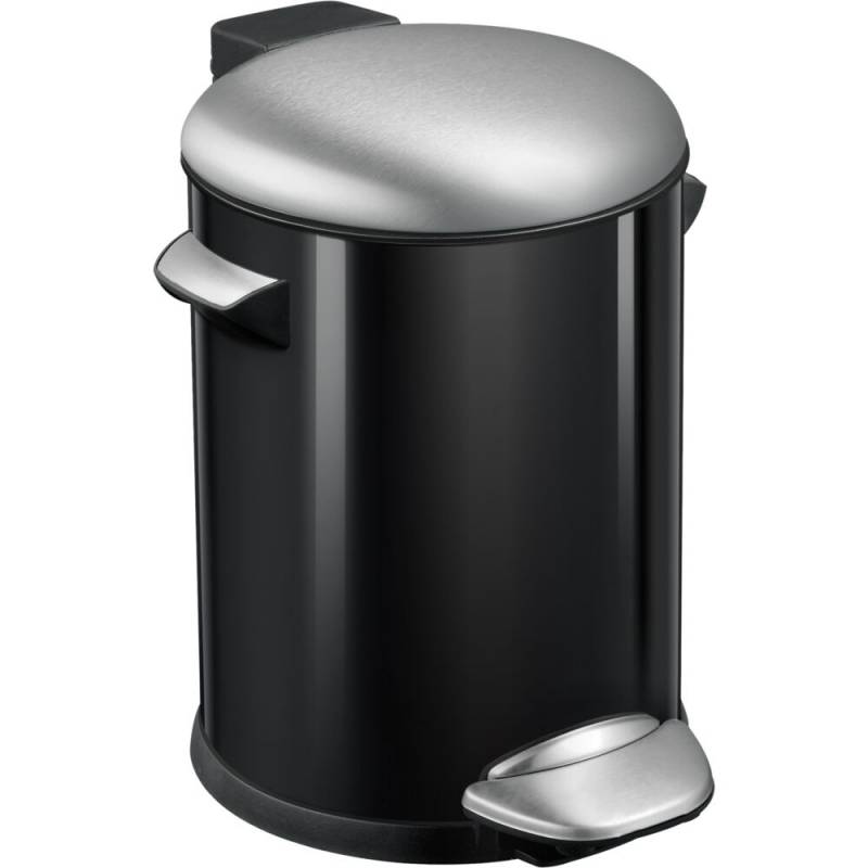 Pedalspand, EKO Belle Deluxe, sort, pulverlakeret st&aring;l, 5 l, med inderspand i plast, og soft close l&aring;g, sikret mod fingeraftryk *Denne vare tages ikke retur*