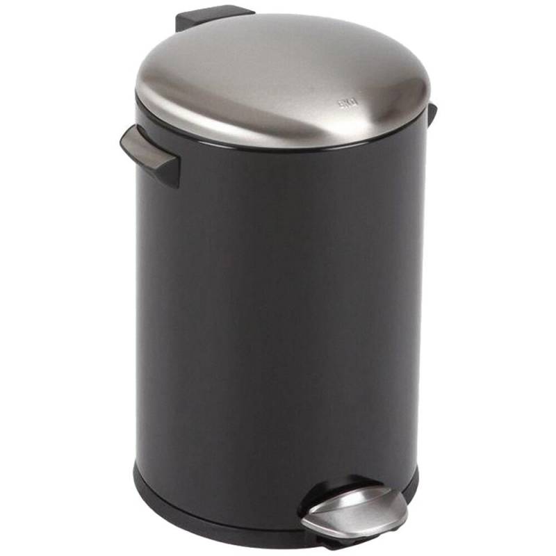 Pedalspand, EKO Belle Deluxe, sort, pulverlakeret st&aring;l, 12 l, med inderspand i plast, og soft close l&aring;g, sikret mod fingeraftryk *Denne vare tages ikke retur*