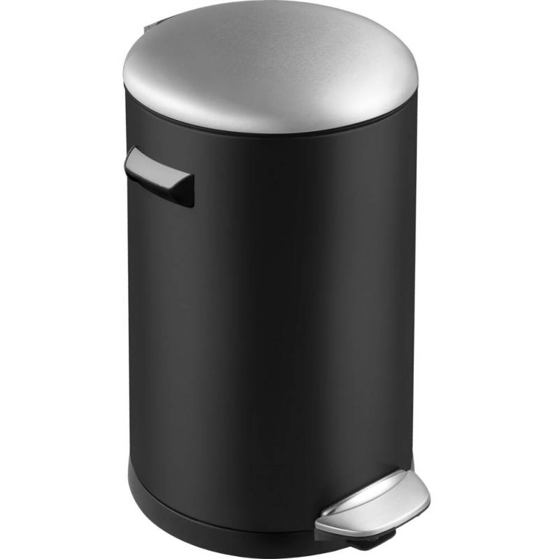 Pedalspand, EKO Belle Deluxe, sort mat, plast/st&aring;l, 20 l, med inderspand i plast, og soft close l&aring;g, sikret mod fingeraftryk *Denne vare tages ikke retur*