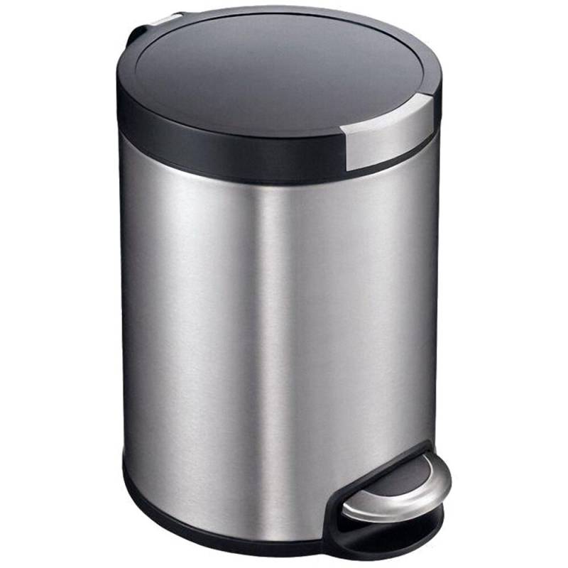 Pedalspand, EKO Artistic, st&aring;l mat, plast/rustfrit st&aring;l, 5 l, med inderspand i plast, og soft close l&aring;g, sikret mod fingeraftryk *Denne vare tages ikke retur*